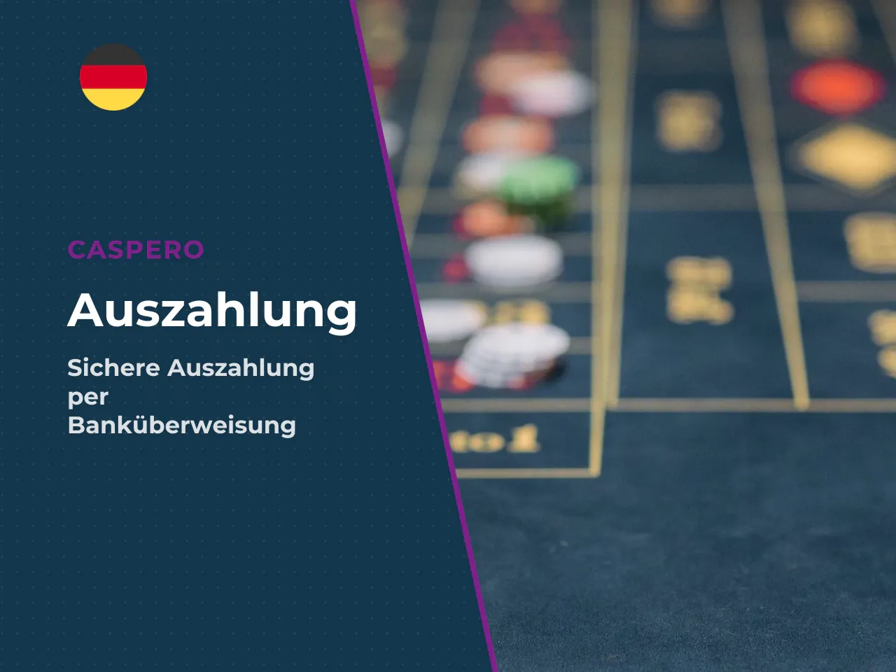 Caspero Banküberweisung für Auszahlungen. Die Caspero
